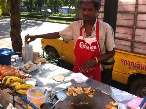 stand de bananes frites à Bangkok