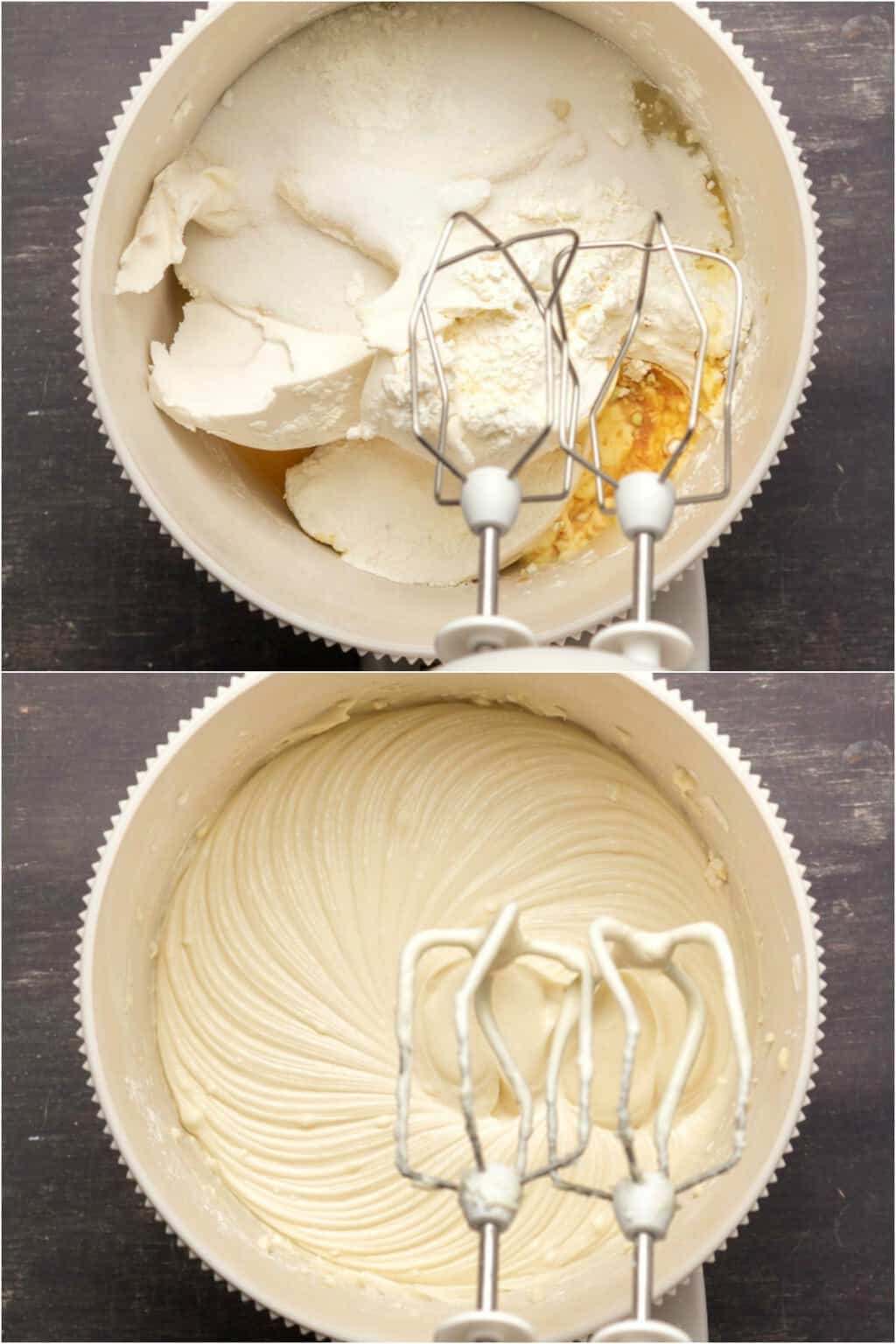 Faire la garniture pour un cheesecake sans produits laitiers.