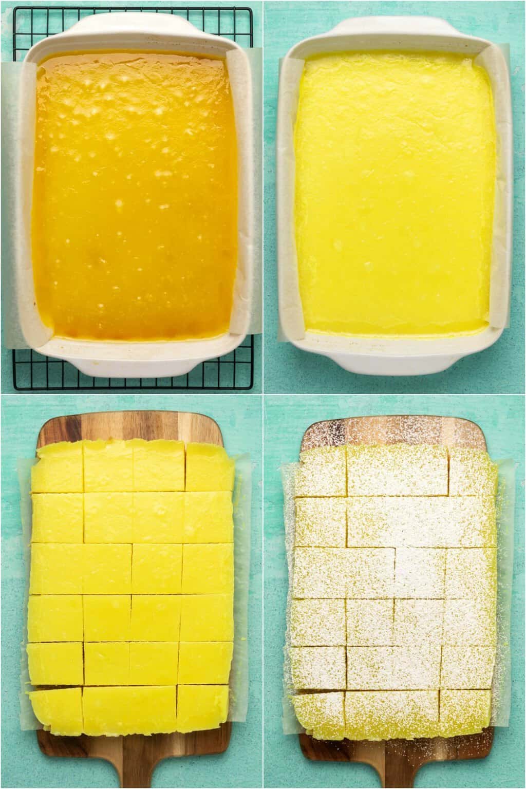 Étape par étape, collage de photos de fabrication de barres de citron végétaliennes.
