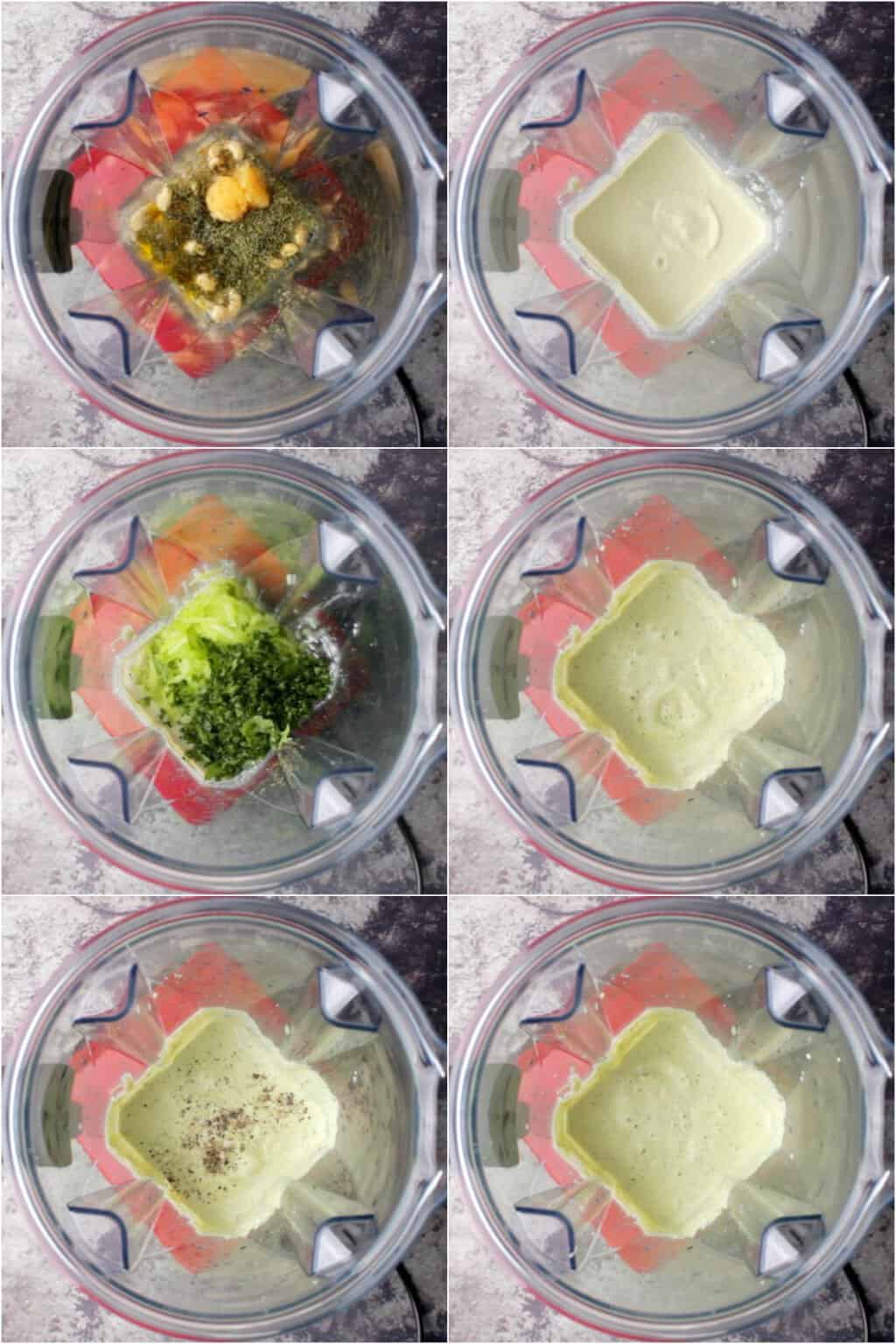 Processus étape par étape de collage de photos sur la façon de faire du tzatziki végétalien. 