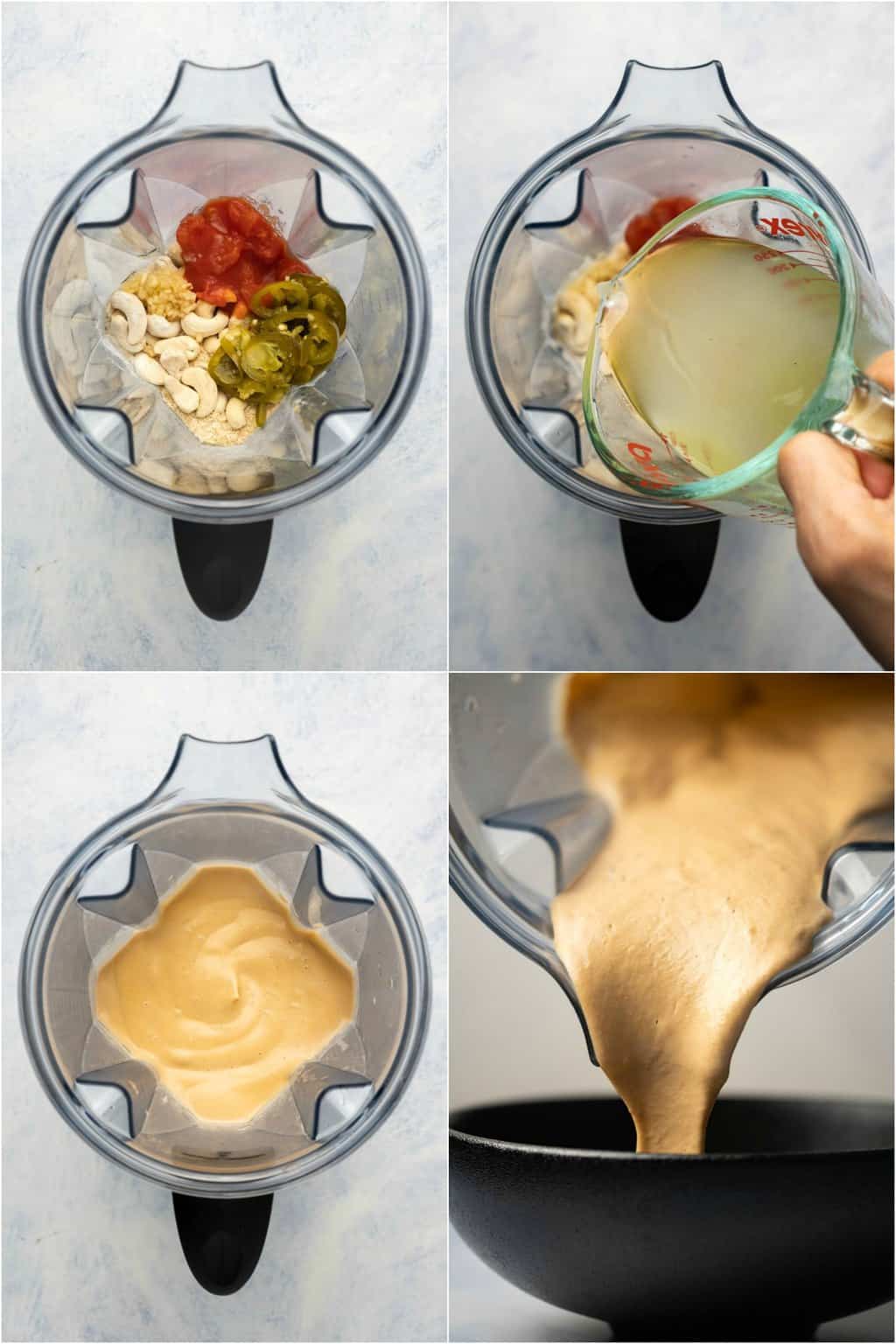 Étape par étape, collage de photos de fabrication de queso végétalien. 