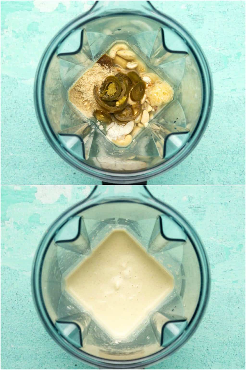 Faire de la sauce aux noix de cajou pour les poivrons farcis végétaliens.
