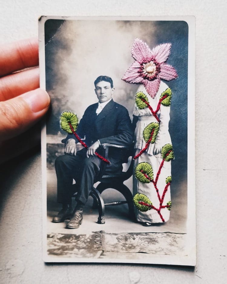 Photographies cousues à la main de Han Cao