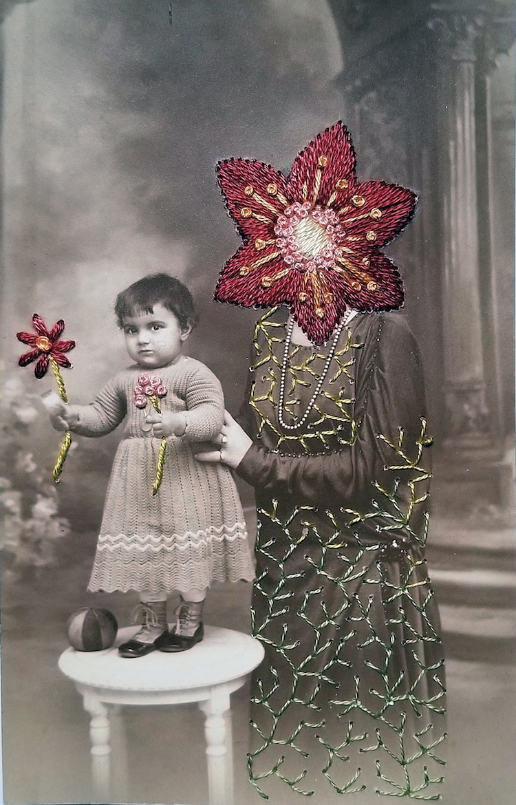 Photographies cousues à la main de Han Cao