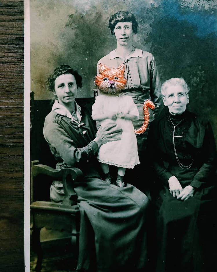 Photographies cousues à la main de Han Cao