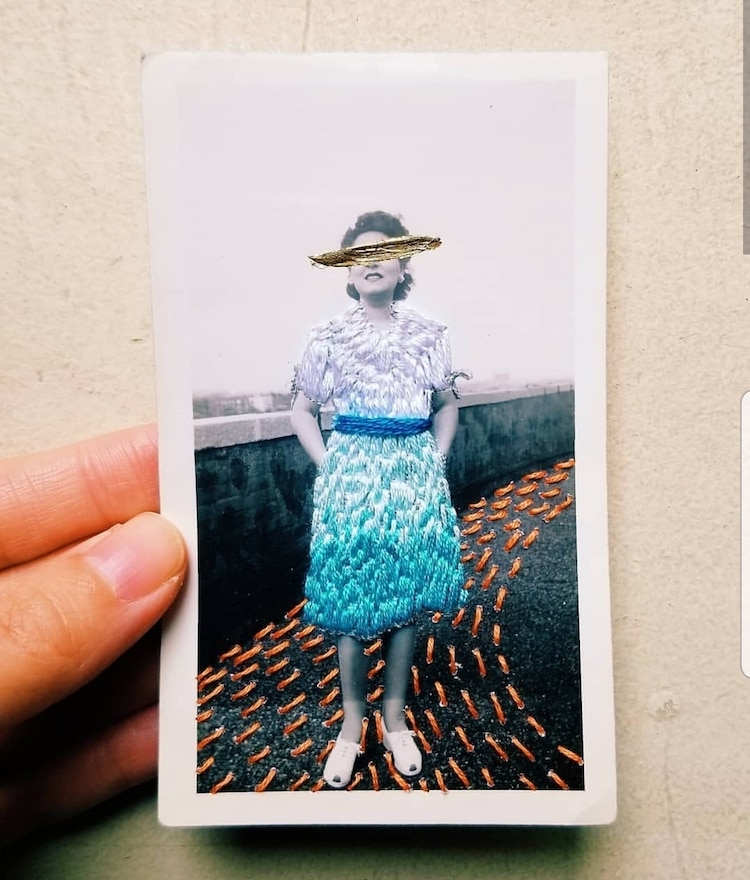 Photographies cousues à la main de Han Cao