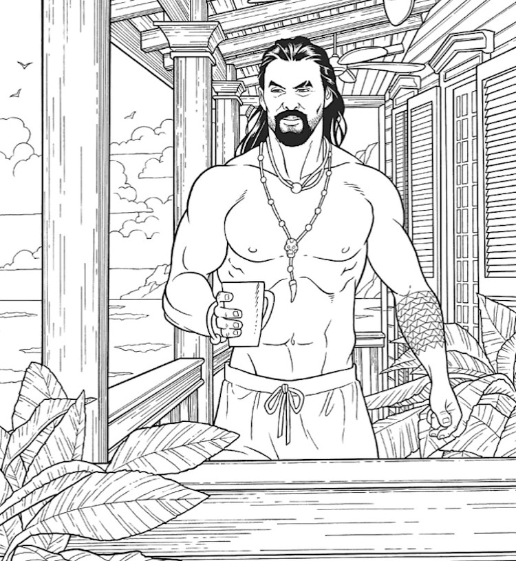 Livre de coloriage Jason Momoa