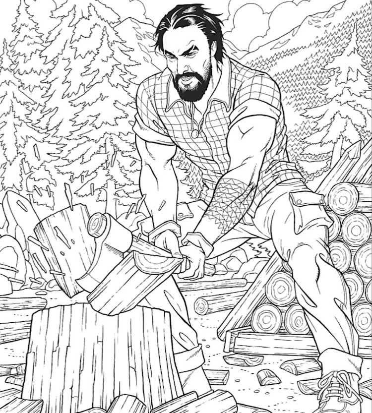 Livre de coloriage Jason Momoa