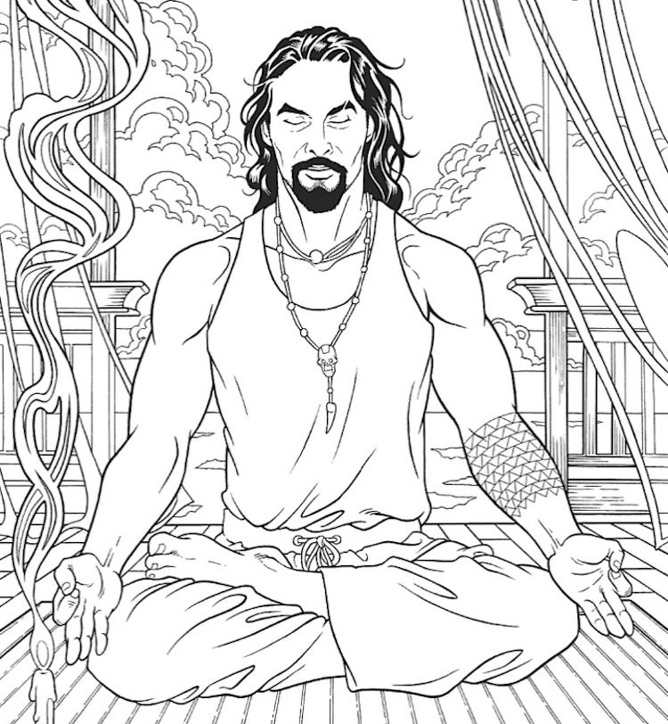 Livre de coloriage Jason Momoa