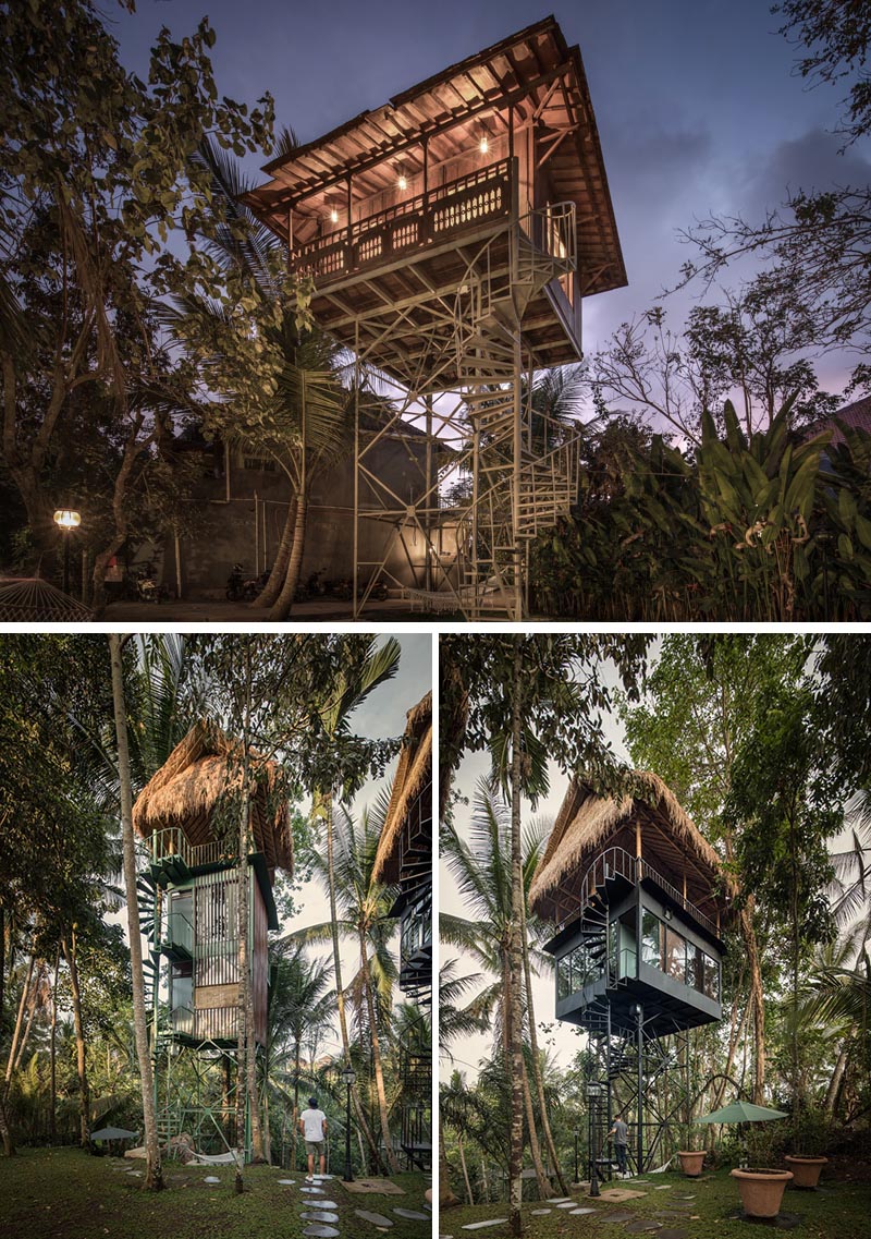 Le Lift Treetop Boutique Hotel en Indonésie dispose de trois cabines qui sont surélevées et intégrées dans la forêt tropicale environnante. #Voyage #Indonésie #TreetopHotel #LiftTreetopHotel #VacationIdeas