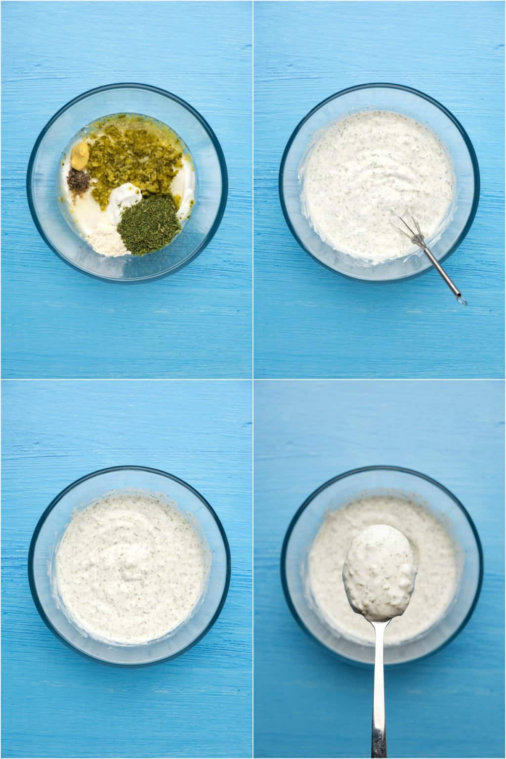 Étape par étape, procédez au collage de photos pour savoir comment préparer une sauce tartare végétalienne.