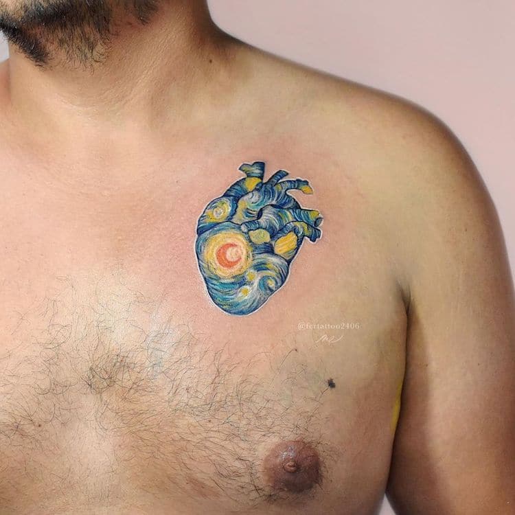 Tatouage de nuit étoilée
