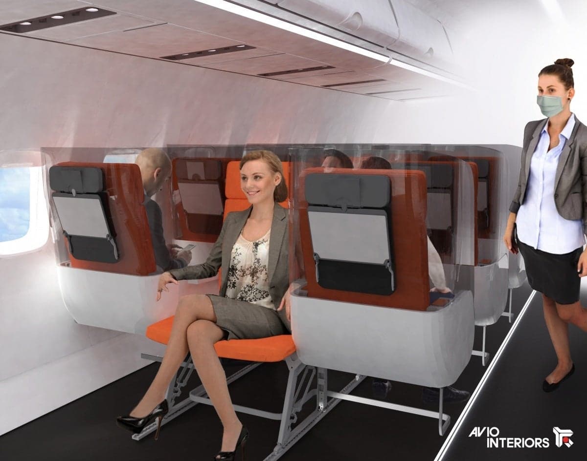 Disposition des sièges Zig Zag dans un avion pour prévenir le coronavirus
