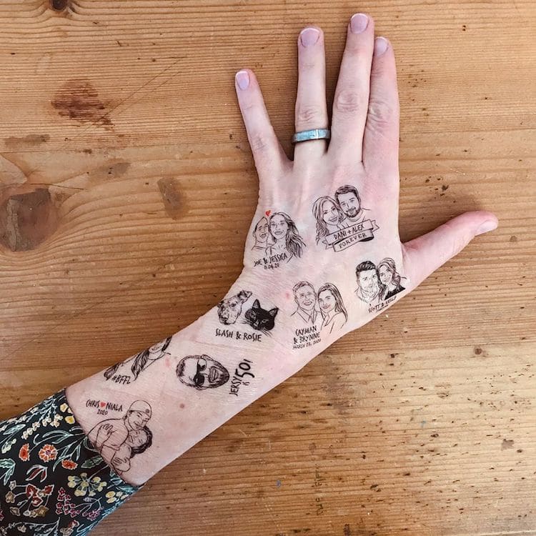 Tatouages ​​temporaires personnalisés par Lise Grossmann
