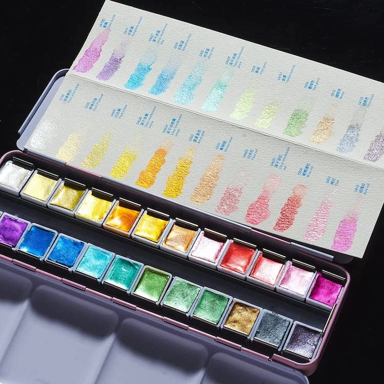 Ensemble aquarelle de paillettes