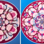 L’obsession d’un hypocondriaque est amplifiée dans des mandalas anatomiques hypnotisants découpés dans du papier