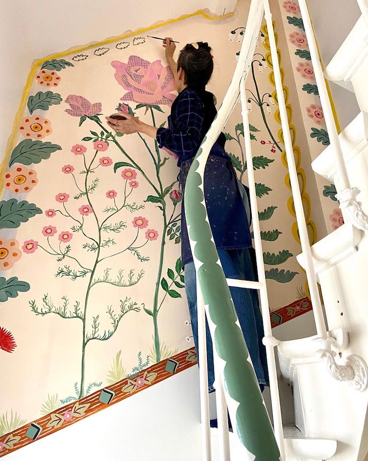 Peintures murales de la maison par Nathalie Lete