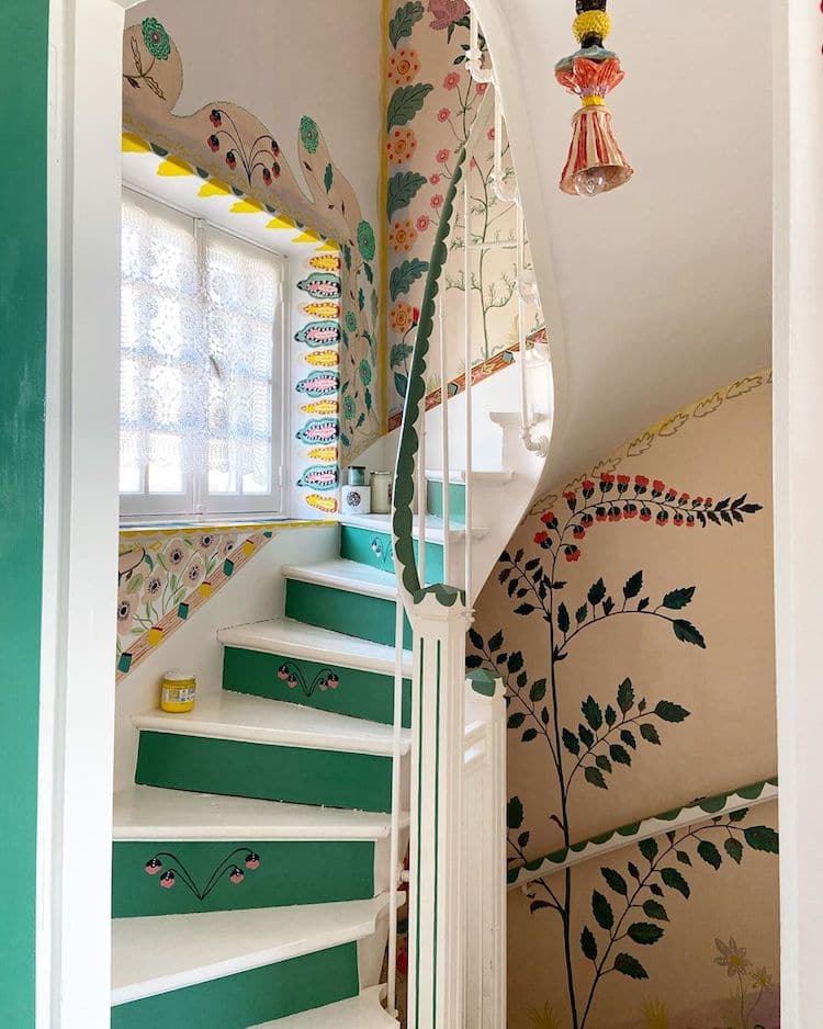 Peintures murales de la maison par Nathalie Lete