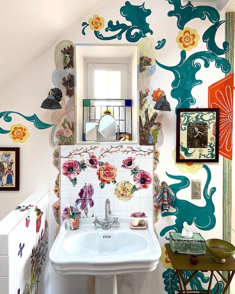 Peintures murales de la maison par Nathalie Lete