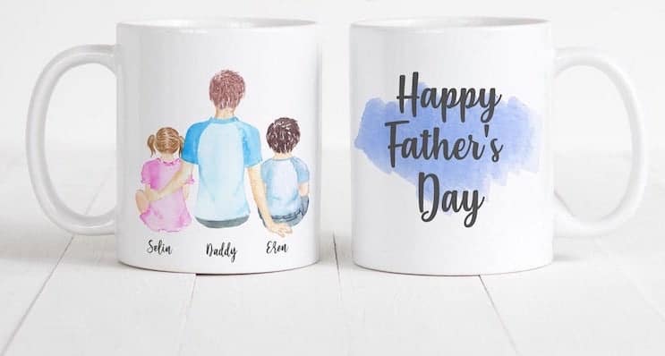 Tasse de fête des pères personnalisée