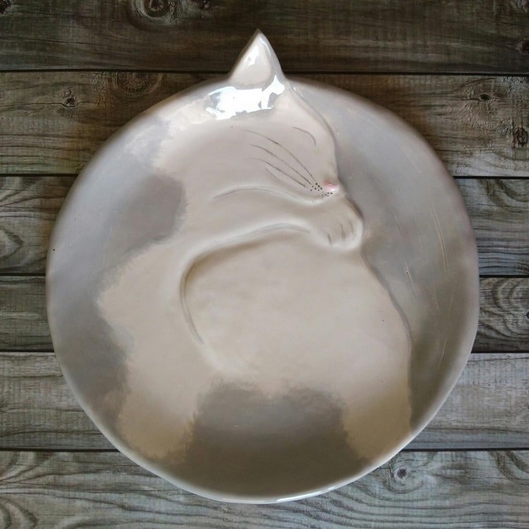 Assiettes en céramique Cat par Taniko Ga