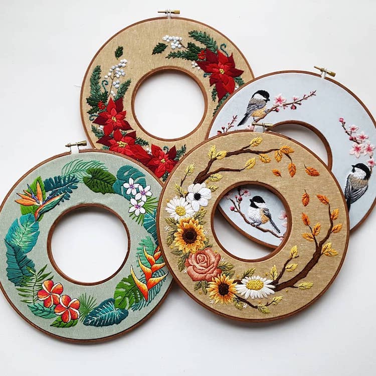 Cerceaux de couronne de broderie par Jessica Long