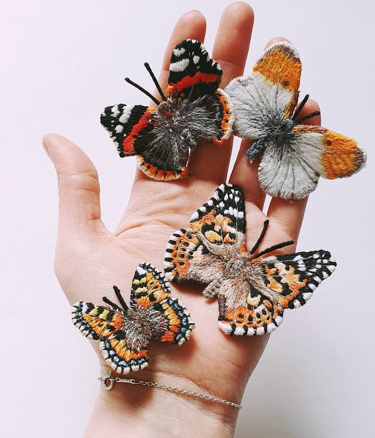 Broderie papillon par Georgie Emery