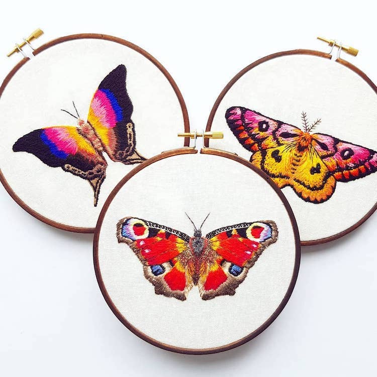 Broderie papillon par Georgie Emery