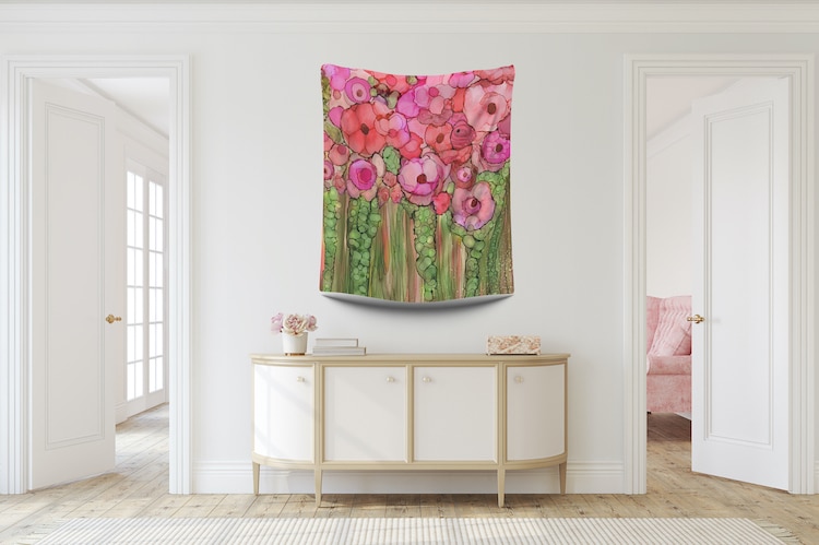 Tapisserie murale florale