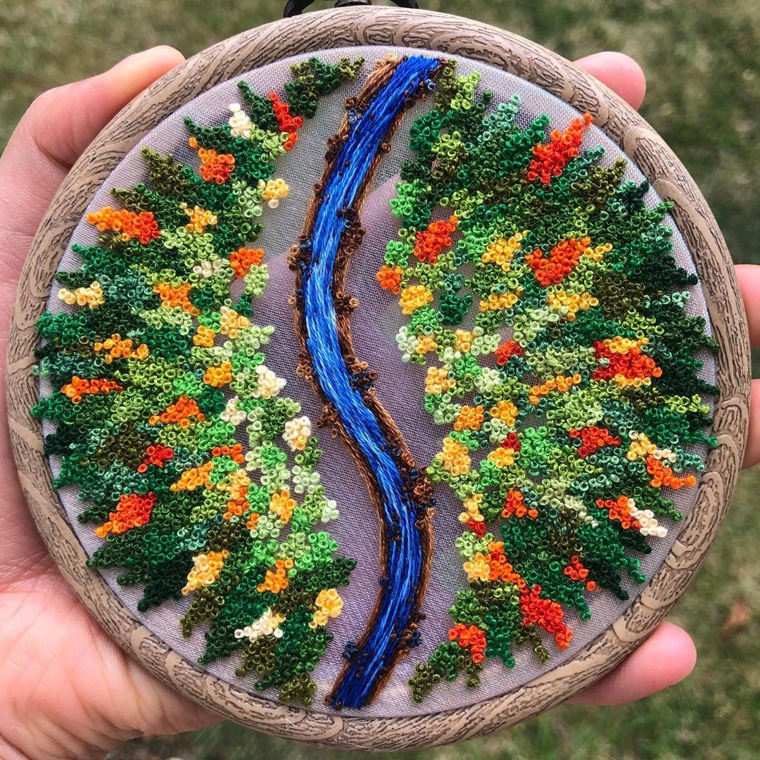 Broderie de paysage par broderie Sew