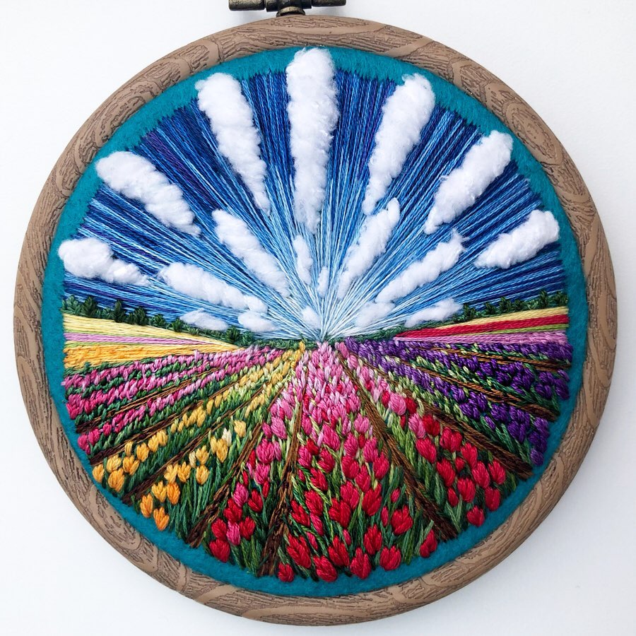 Broderie de paysage par broderie Sew