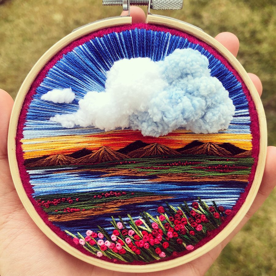 Broderie de paysage par broderie Sew