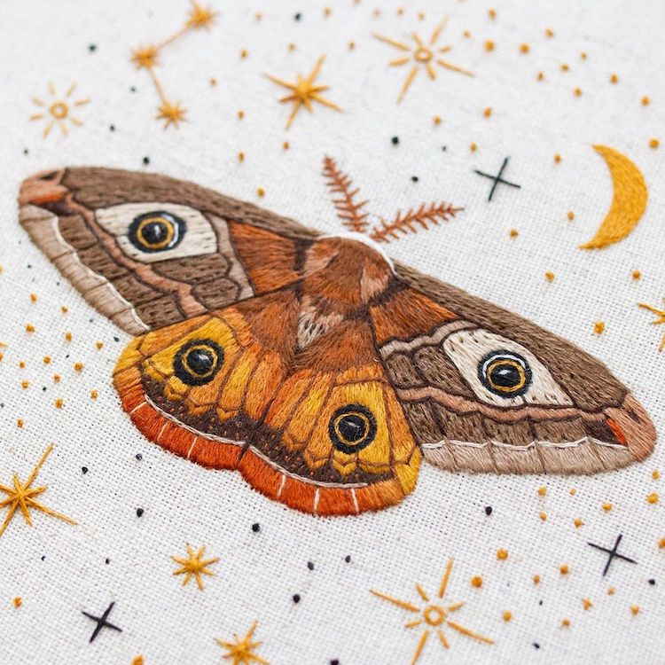 Broderie à l'aiguille par Emillie Ferris