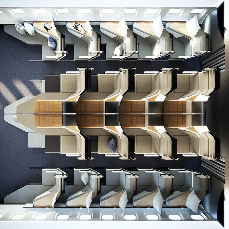 Configuration des sièges à l'aide de sièges Zephyr sur avion