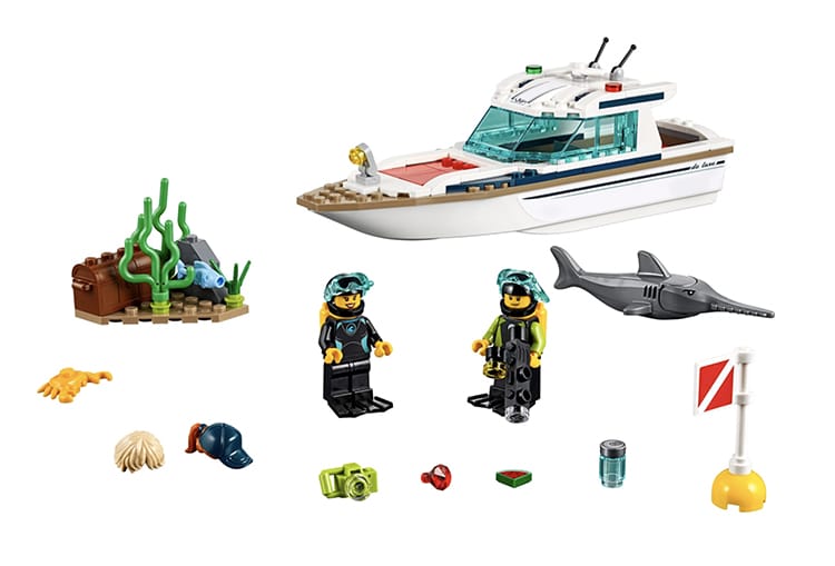 Ensemble LEGO de yacht de plongée