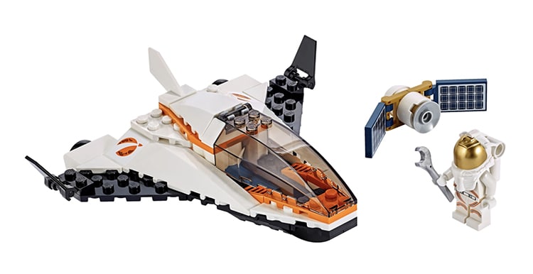 Ensemble LEGO de mission de service satellite