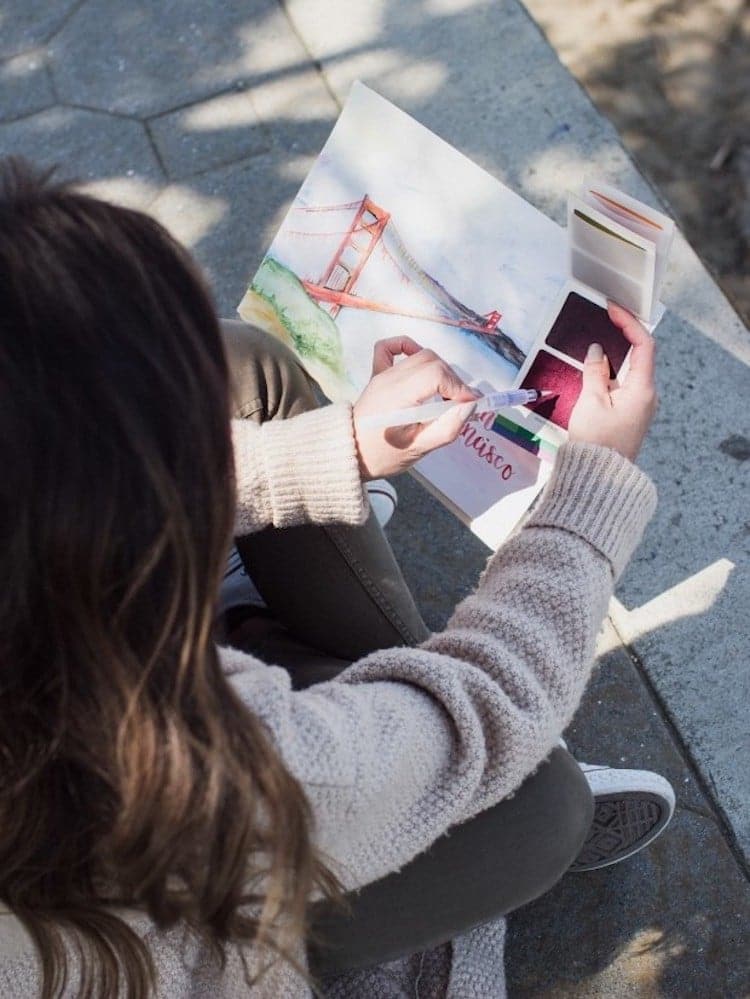 Cadeaux créatifs pour les artistes Feuilles de couleurs Aquarelles en déplacement