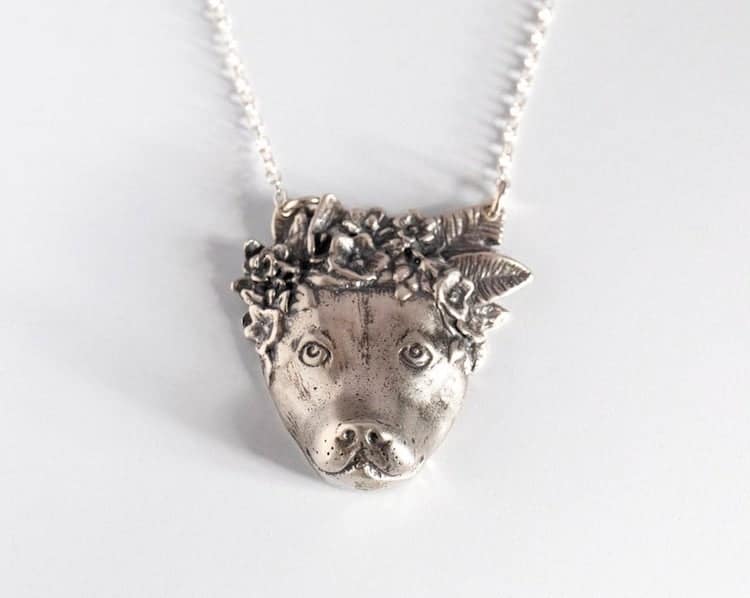 Collier fleur Pit Bull