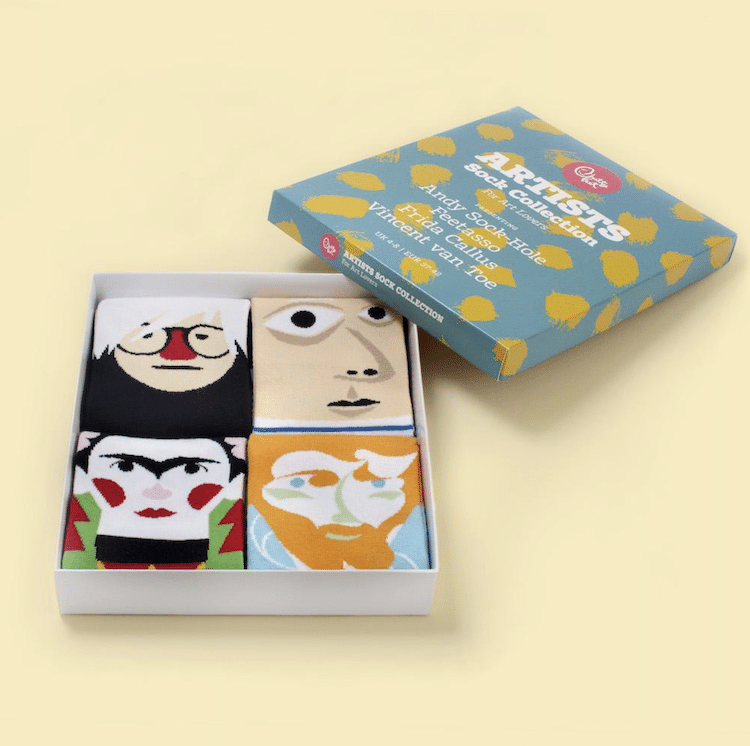 Cadeaux créatifs pour chaussettes d'artistes 
