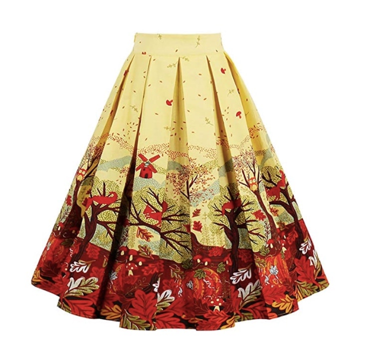 Jupe évasée vintage pour femme