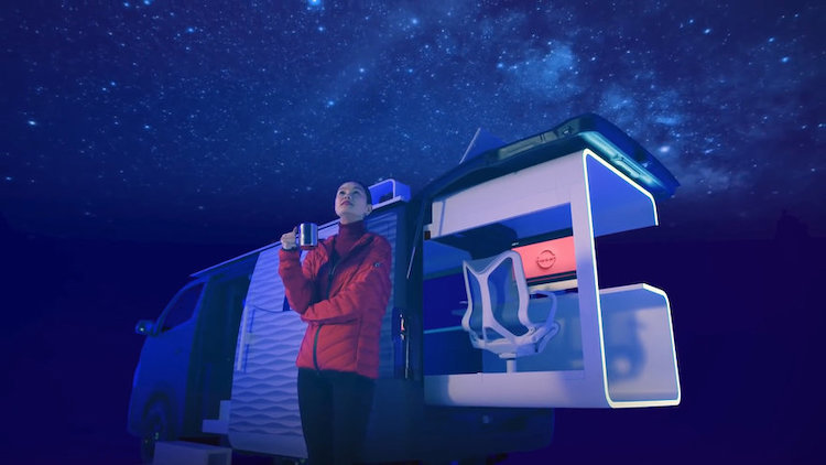La caravane de bureau mobile de Nissan vous permet de travailler de n'importe où