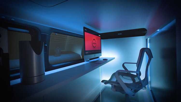La caravane de bureau mobile de Nissan vous permet de travailler de n'importe où