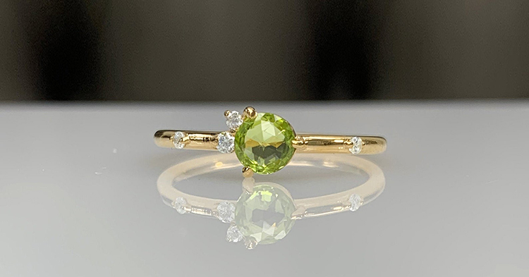 Bague pierre de naissance péridot