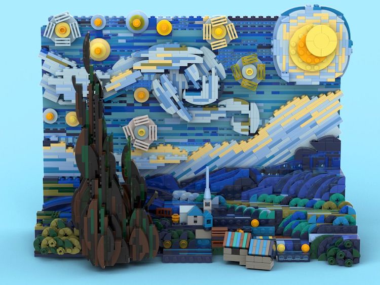 Ensemble LEGO de la nuit étoilée de Vincent van Gogh