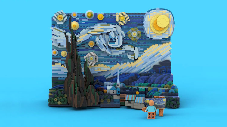 Ensemble LEGO de la nuit étoilée de Vincent van Gogh