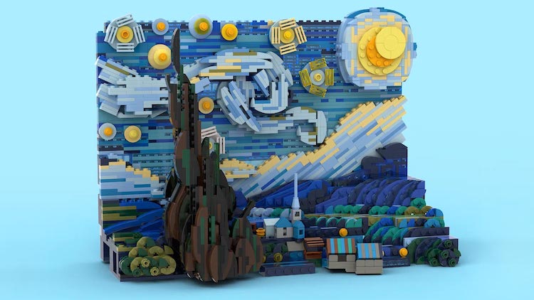 Ensemble LEGO de la nuit étoilée de Vincent van Gogh