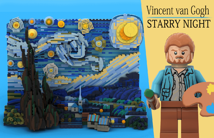 Ensemble LEGO de la nuit étoilée de Vincent van Gogh