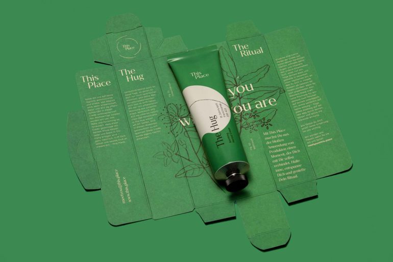 Belle image de marque pour la crème CBD biologique 'This Place'