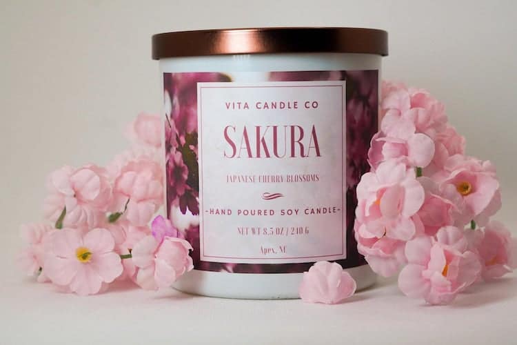 Bougie en fleur de cerisier