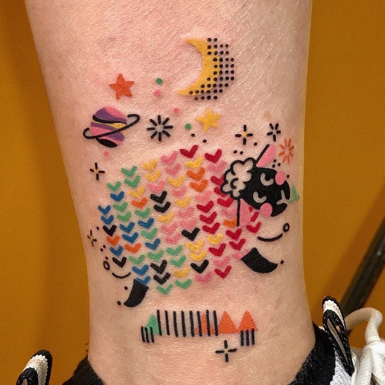 Petits tatouages ​​mignons de poule